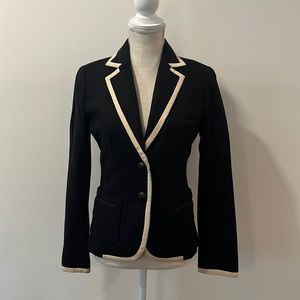 Size 2. JCrew Factory Wool Blazer. Black/ Cream.